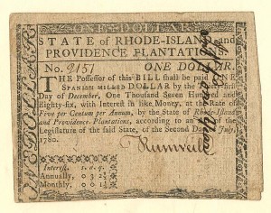Colonial Currency - FR RI-282 - July 2, 1780 - Paper Money